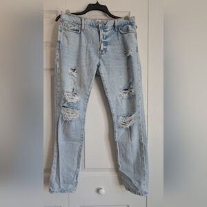 Frame Le Garçon Distressed Light Blue Jeans
